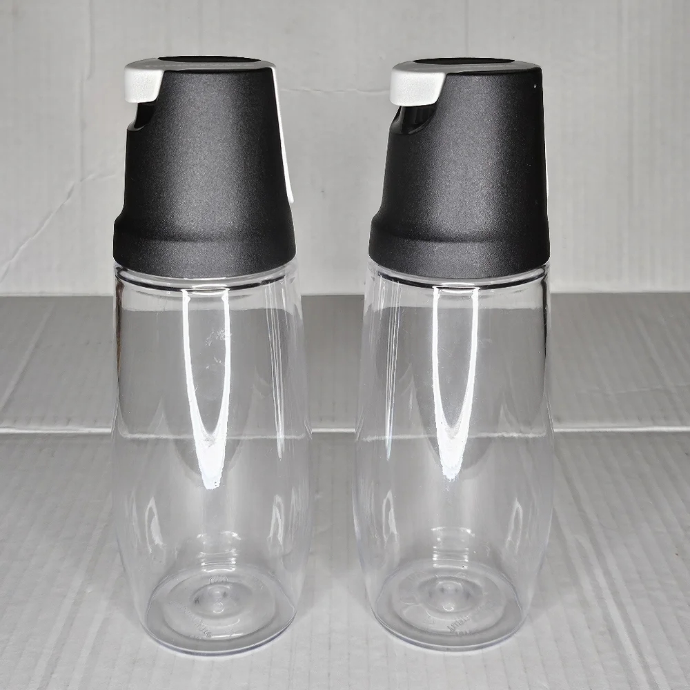Tupperware Tilt N Serve Dispensers Clear Set 2 Dressing Oil Vinegar 11 oz 340 ml